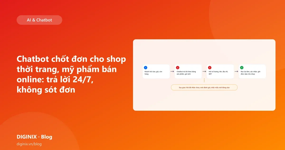 Minh họa chatbot chốt đơn cho shop thời trang, mỹ phẩm bán online