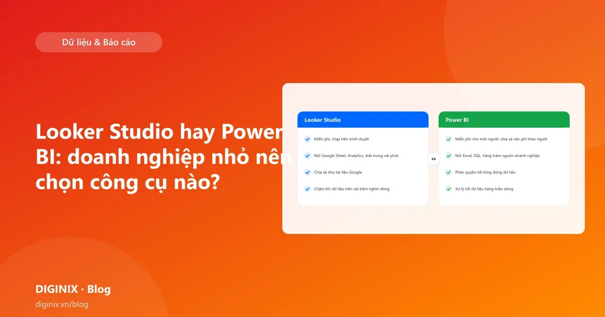 Minh họa so sánh Looker Studio và Power BI cho doanh nghiệp nhỏ
