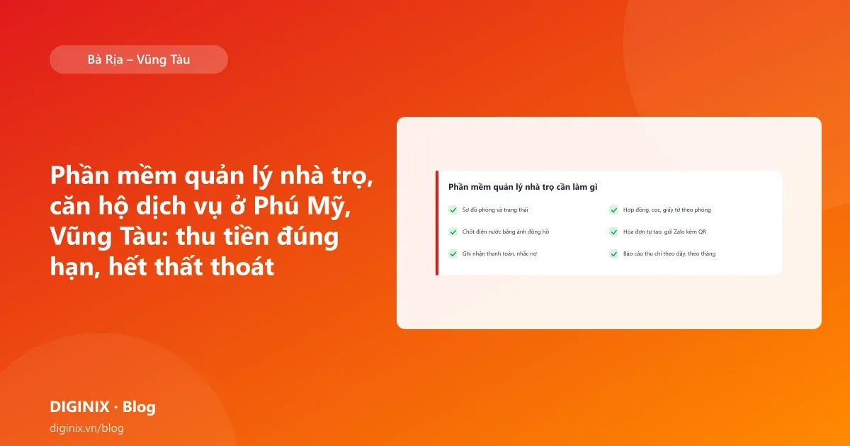 Minh họa phần mềm quản lý nhà trọ với sơ đồ phòng và hóa đơn gửi qua Zalo