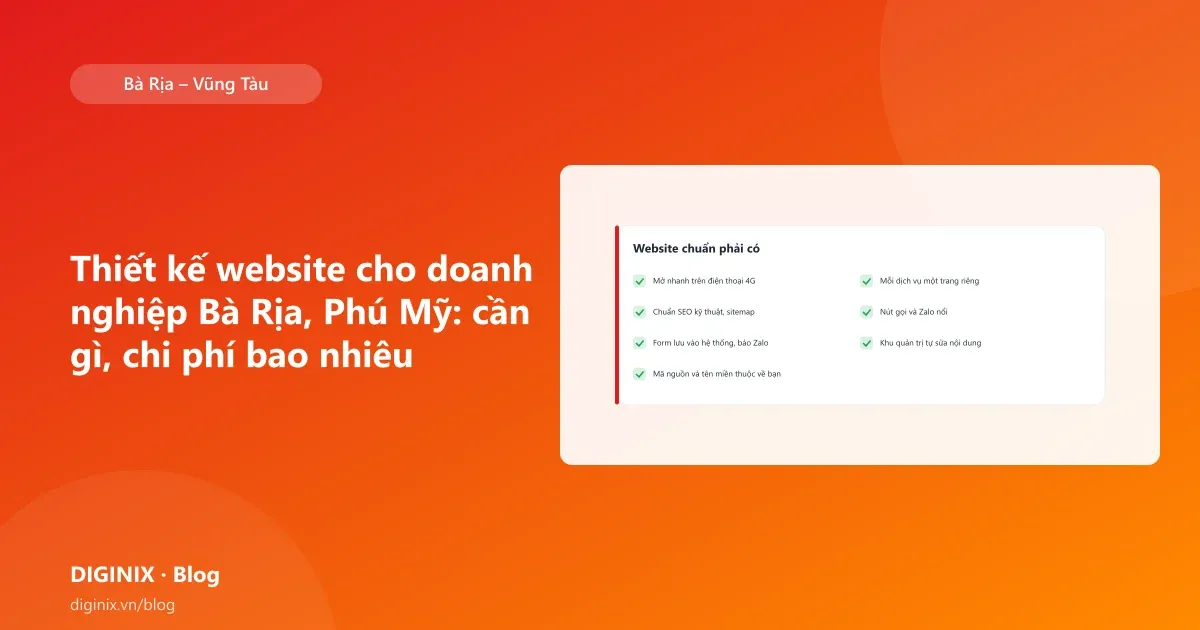 Minh họa website doanh nghiệp tại Bà Rịa, Phú Mỹ hiển thị trên điện thoại và máy tính